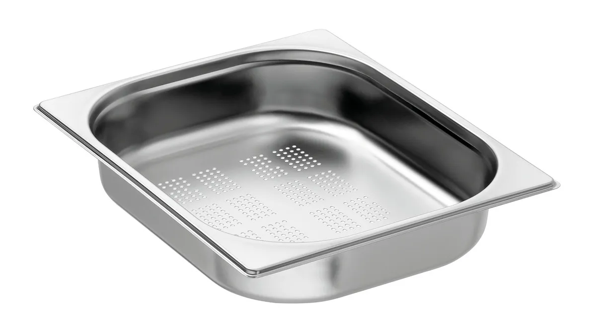 Bandeja gastronómica GN 1/2 perforada de acero inoxidable - Profundidad 65 mm - 4 L