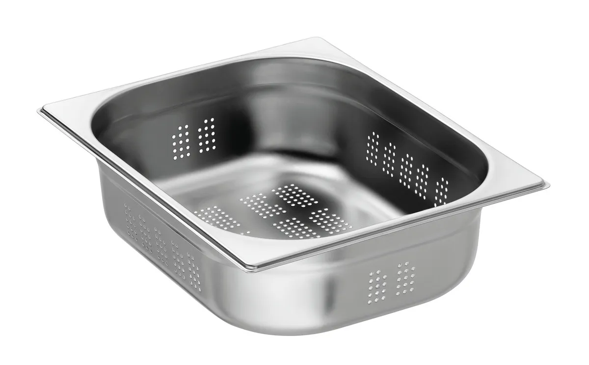 Bandeja gastronorm perforada GN 1/2 de acero inoxidable - Profundidad 100 mm - 6,5 L