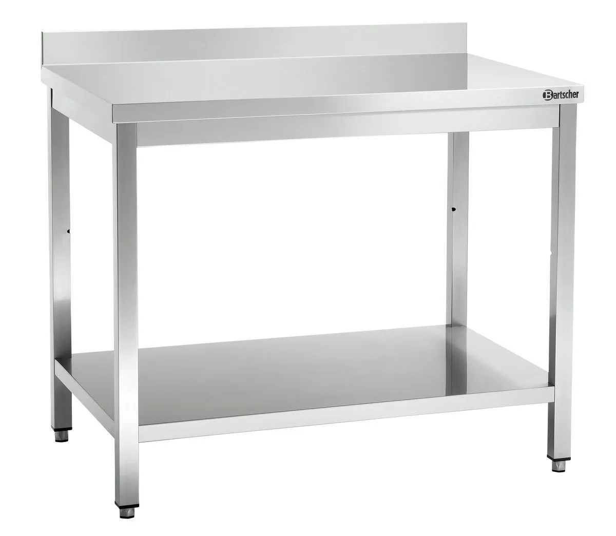 Mesa de acero inoxidable con respaldo - L 1000 x P 700 mm