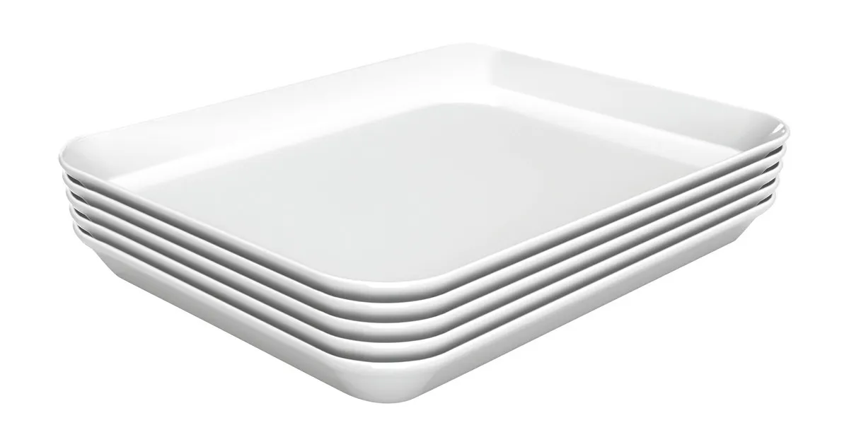 Plato de Presentación Melamina Blanco - L 150 x P 190 x H 17 mm - Lote de 5