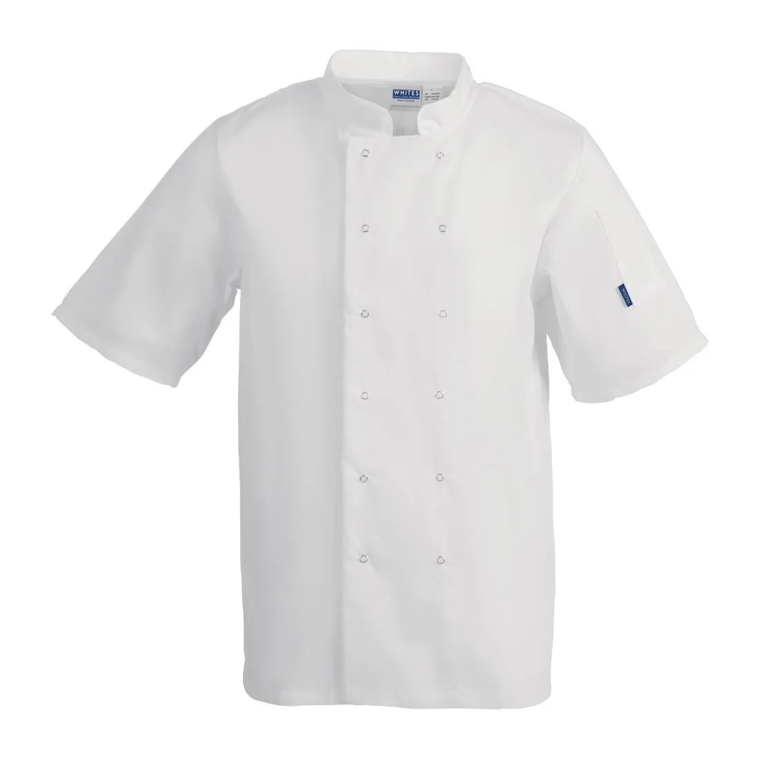 Chaqueta de cocina unisex blanca de manga corta Vegas - Talla XS