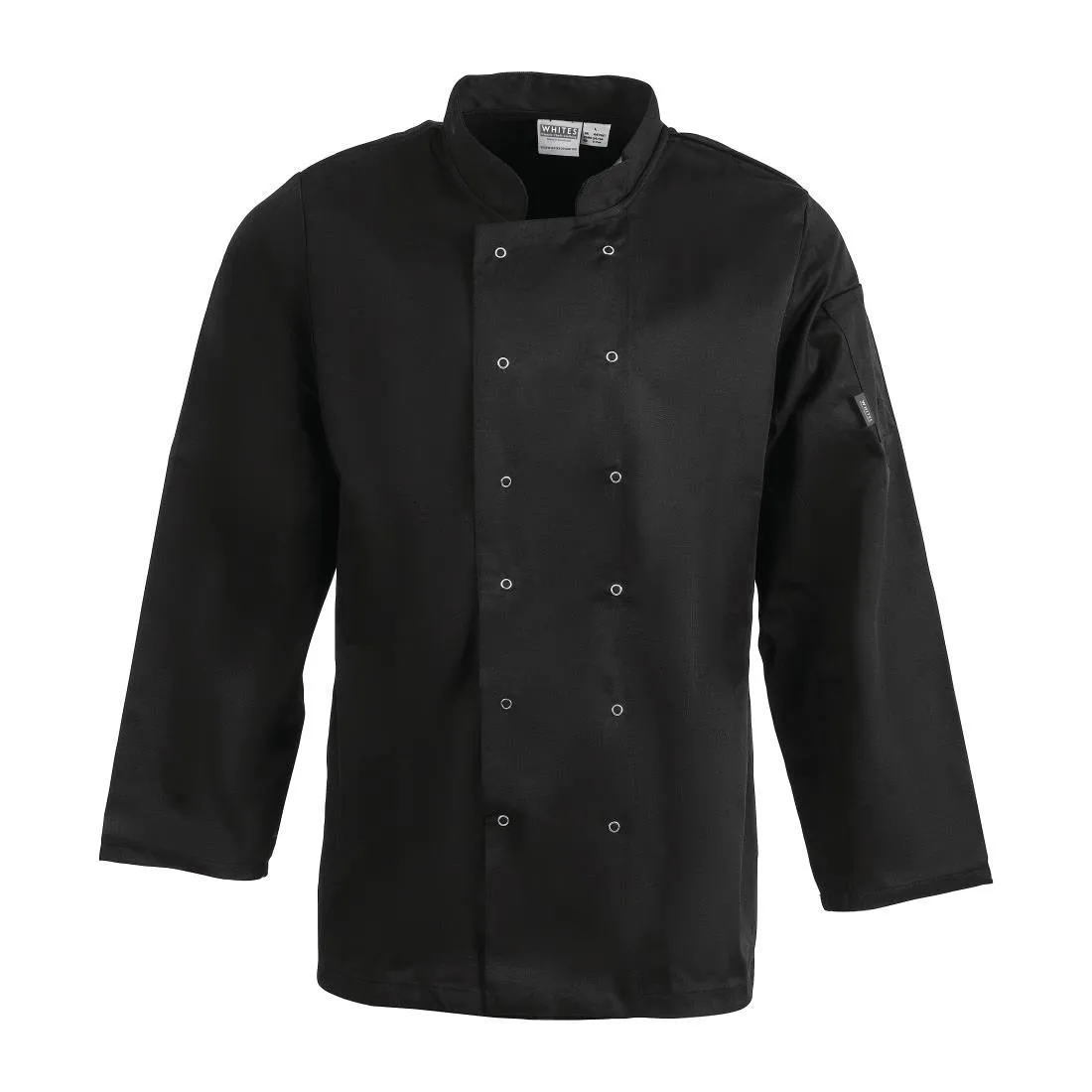 Chaqueta de cocina unisex negra de manga larga Vegas - Talla XS