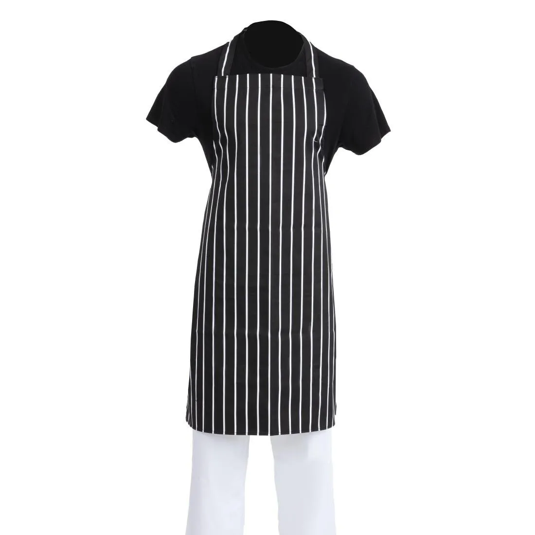 Delantal de cocina a rayas negro y blanco - 970 x 760 mm