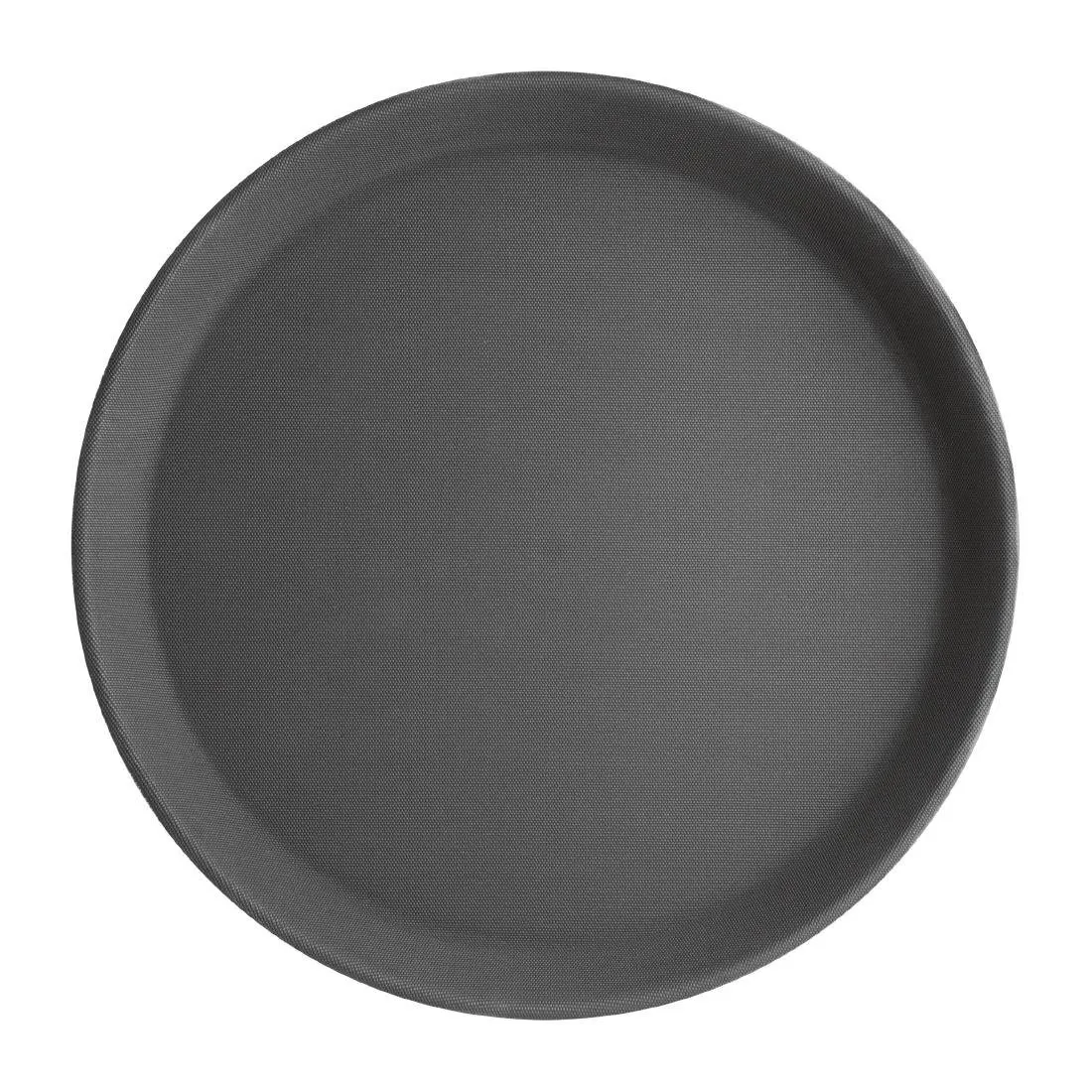Plato Redondo Negro Antideslizante - 280 mm de Diámetro