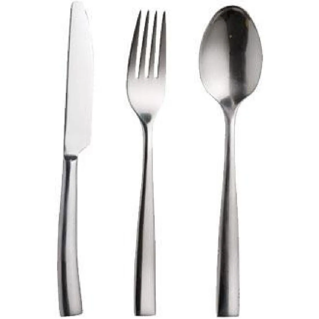 Muestras de 3 Cubiertos Torino Cuchillo y Tenedor de Mesa, Cuchara de Postre