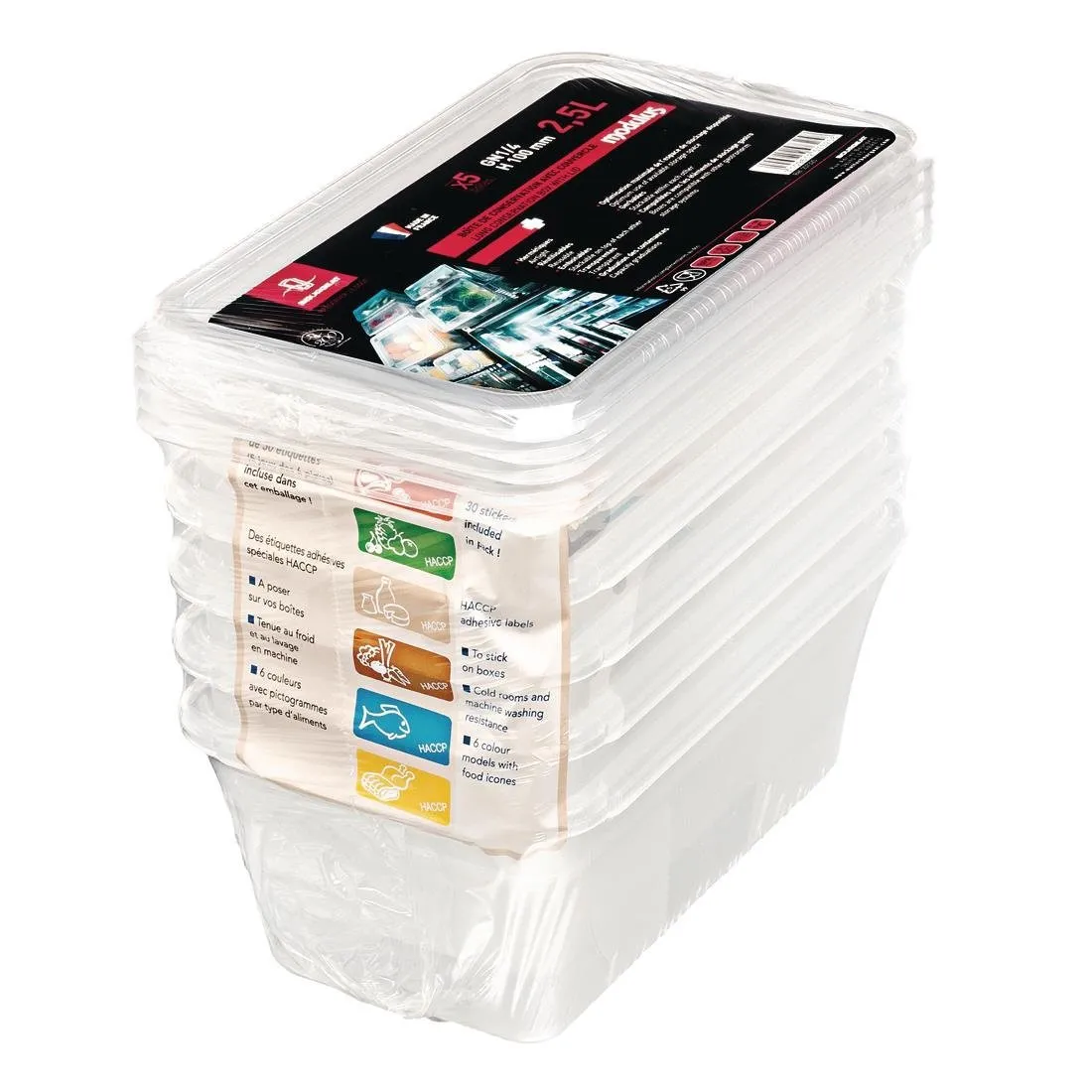 Caja de almacenamiento GN 1/4 para uso intensivo - 3,5 L - Lote de 5