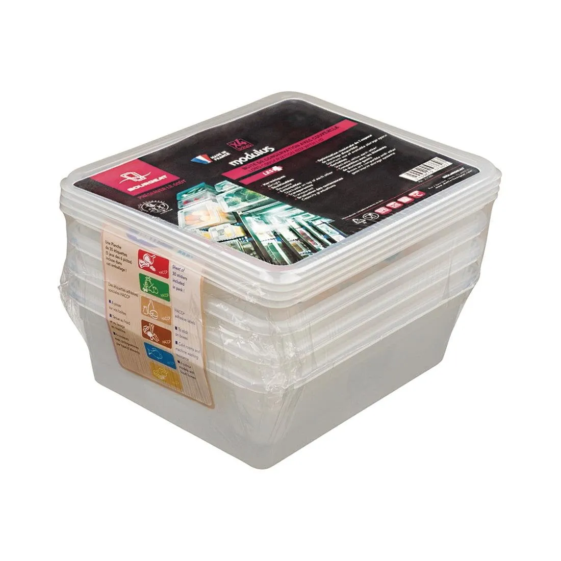 Caja de almacenamiento GN 1/2 para uso intensivo - 7,5 L - Lote de 4