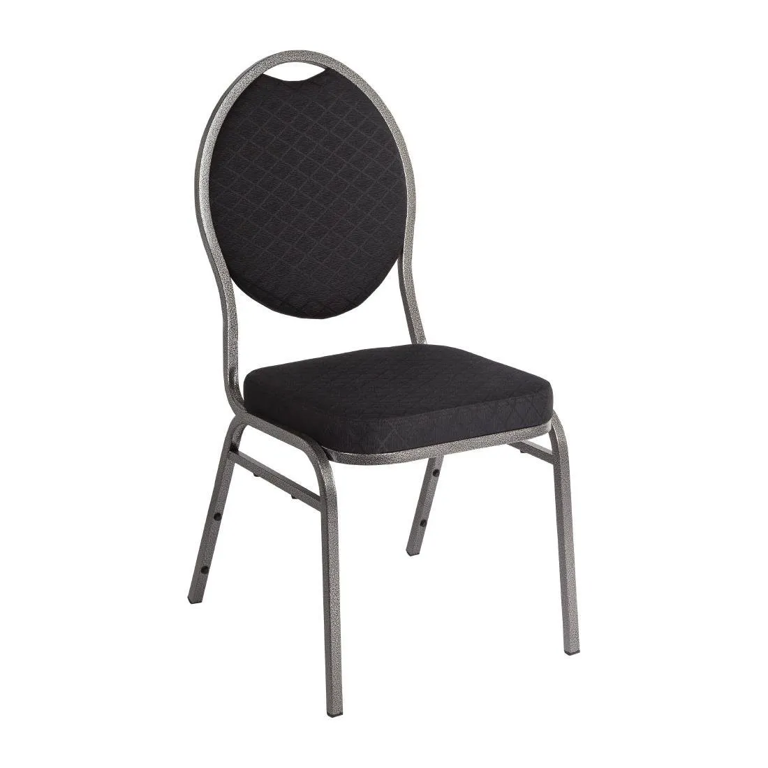 Silla de Banquete Negra con Respaldo Ovalado - Lote de 4