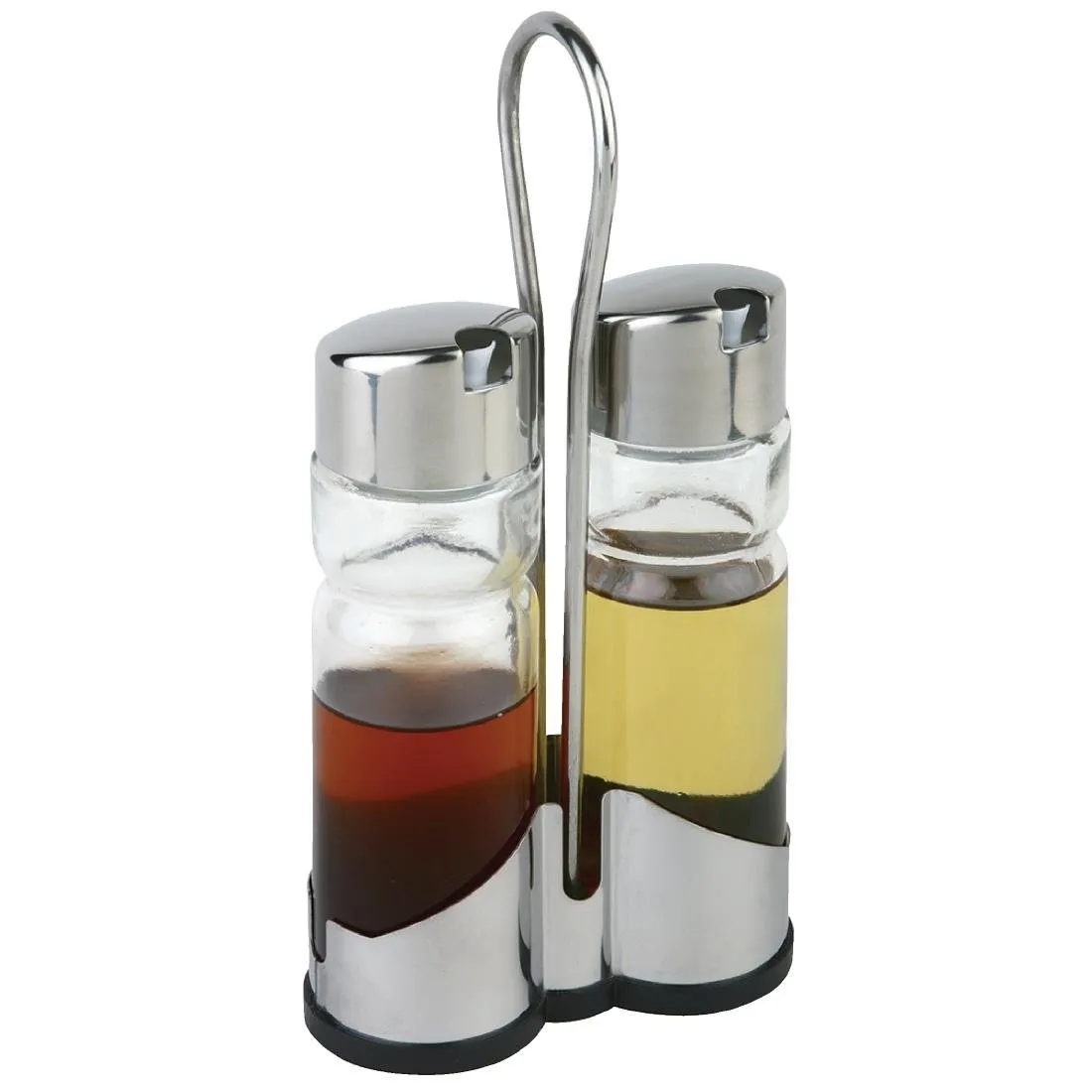 Conjunto de aceitera y vinagrera con soporte