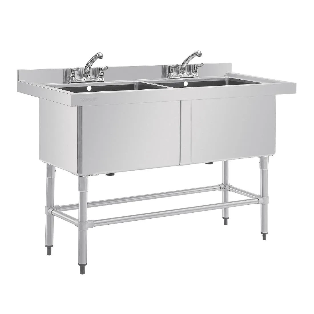 Fregadero Doble Profundo con Salpicadero - 2 x 100 L - 1410 x 600 mm