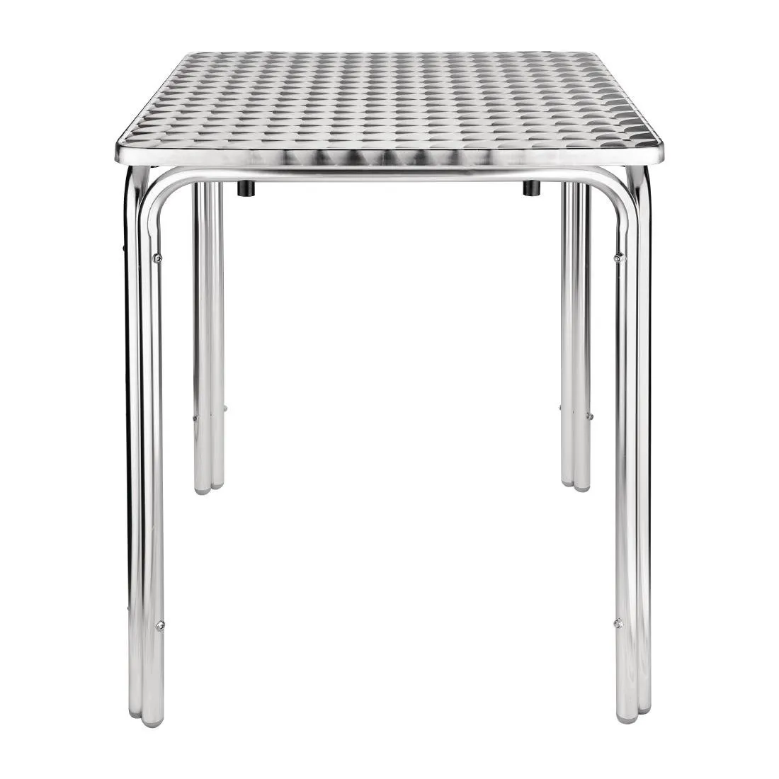 Mesa cuadrada apilable de acero inoxidable - 600 x 600 mm