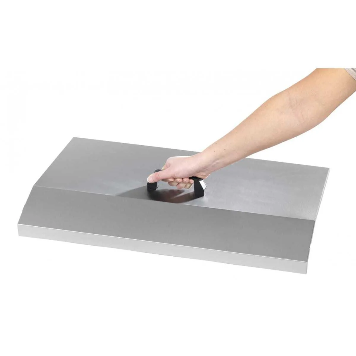 Capota de acero inoxidable para plancha con placa de hierro fundido esmaltado