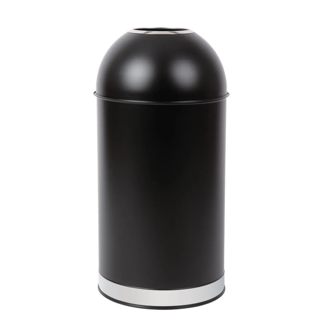 Papelera de cúpula abierta de acero negro - 40 L