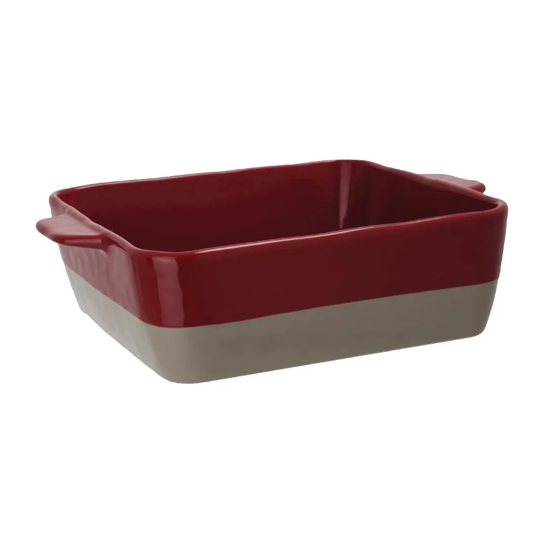 Fuente de horno rectangular roja y beige - 4,2 L