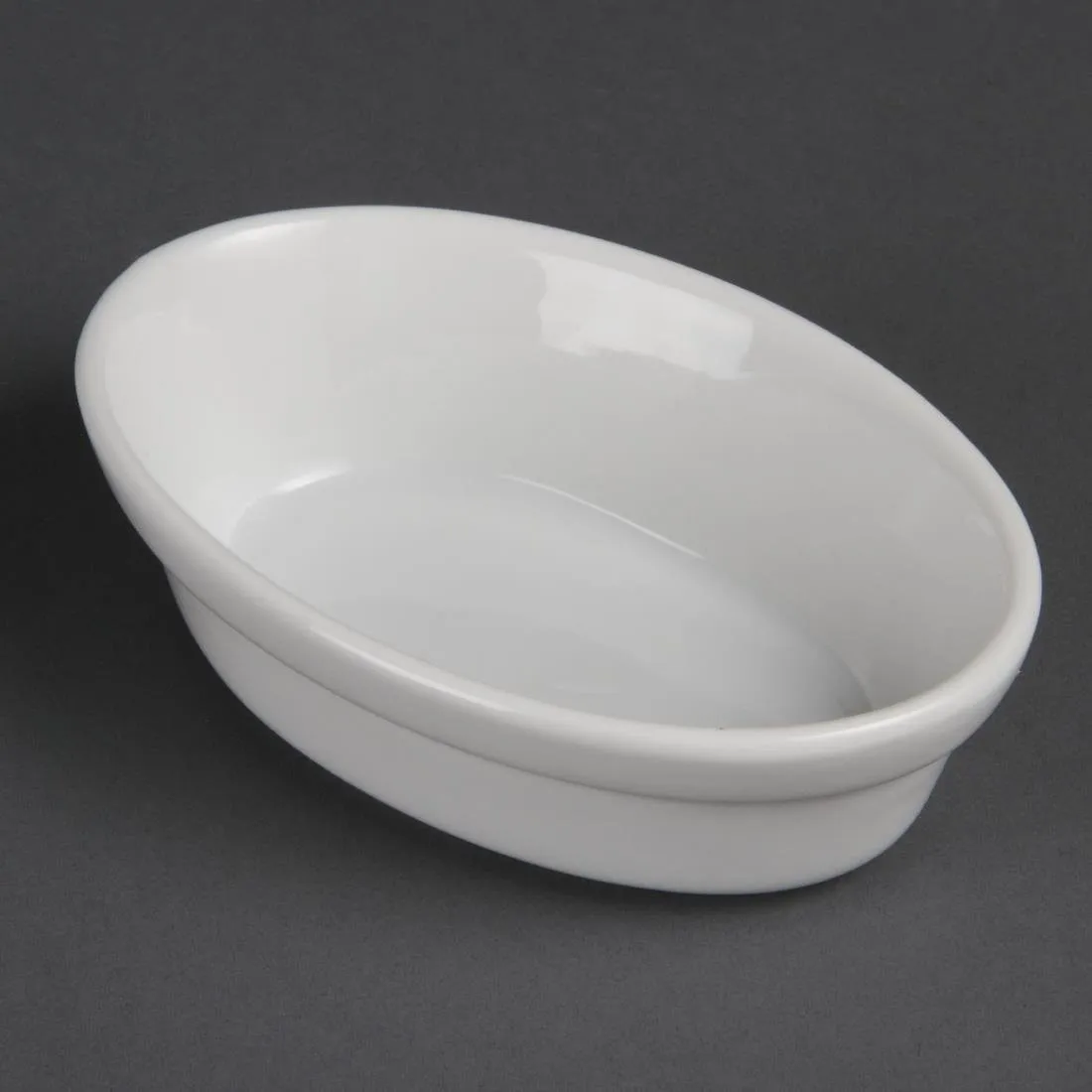 Platos de gratin ovalados blancos - 145 x 104 mm - Lote de 6