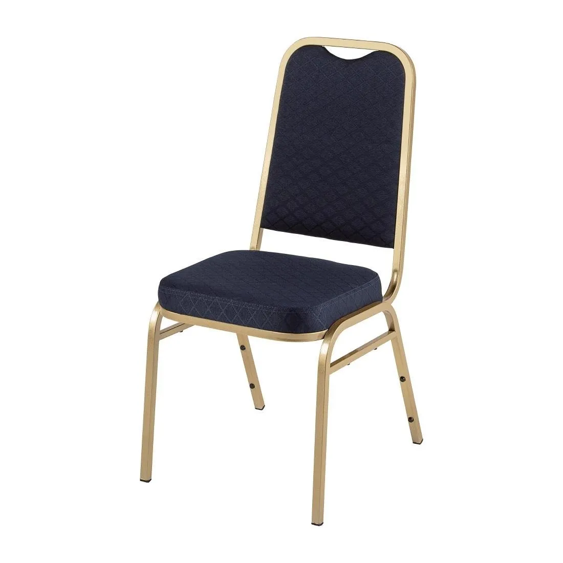 Sillas De Banquete Con Respaldo Cuadrado Azules - Lote De 4
