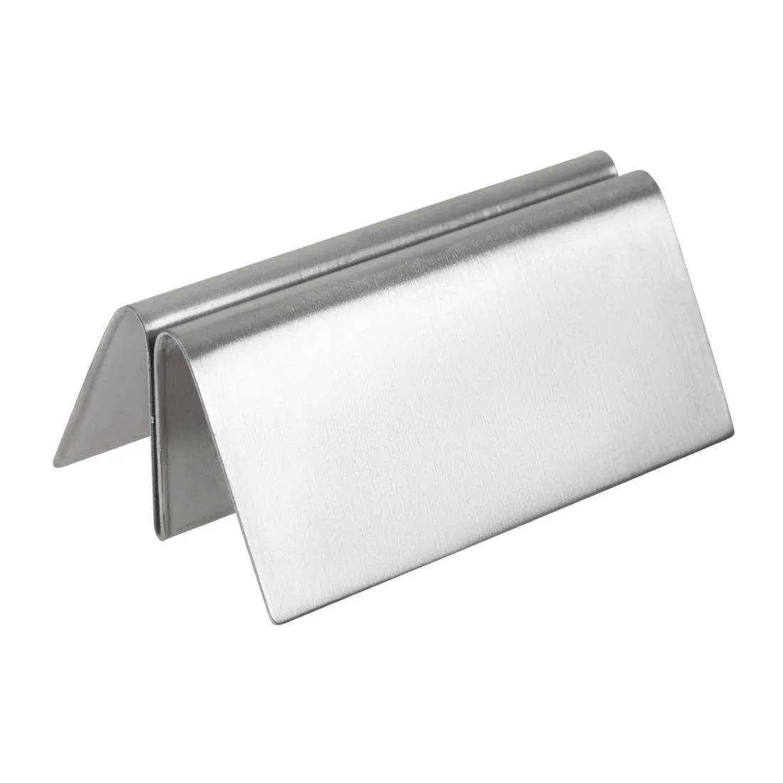 Porta menú de acero inoxidable triangular