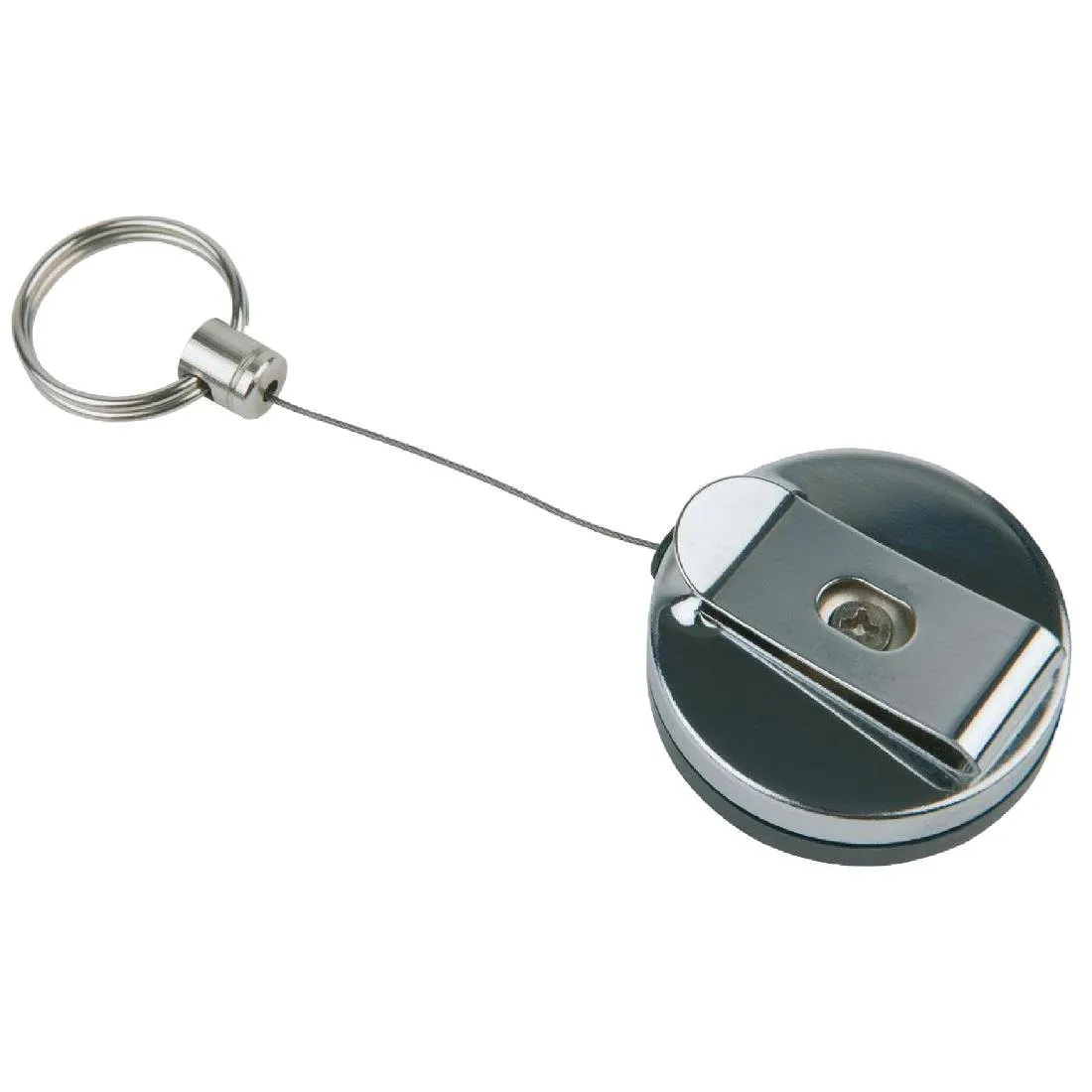 Llavero retráctil de acero inoxidable - Lote de 2