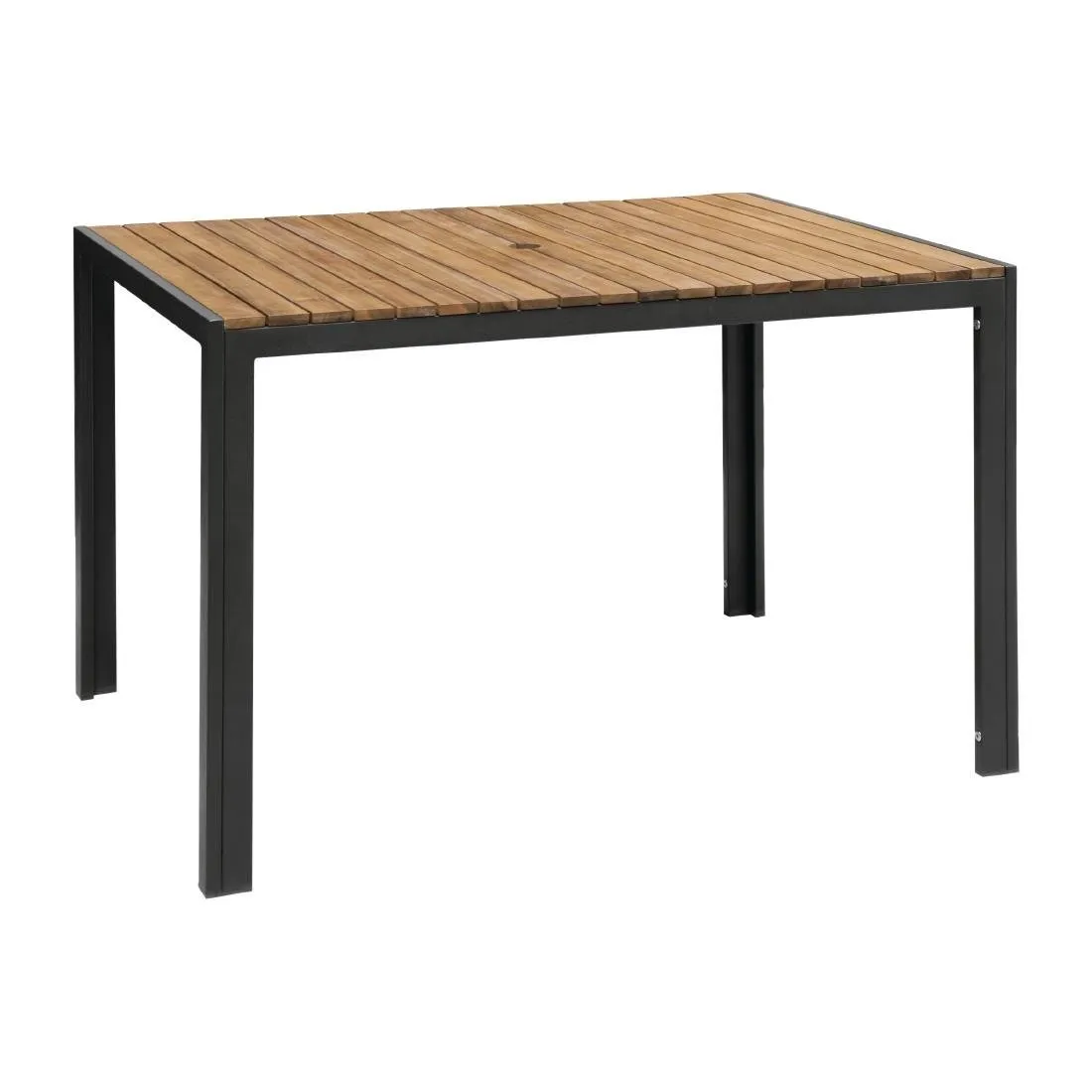 Mesa rectangular de acero y acacia - 120 cm