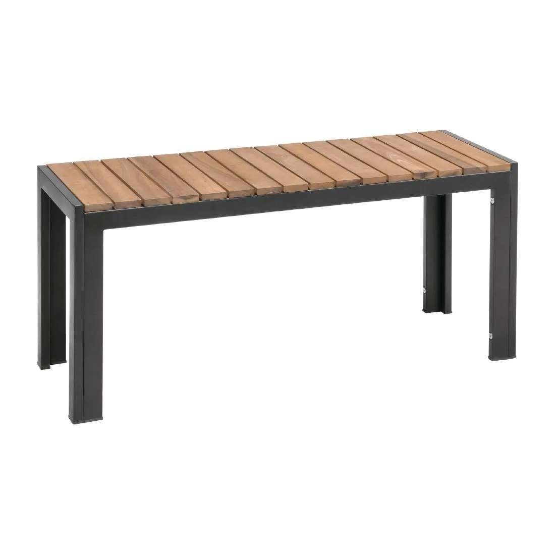 Bancos de acero y acacia 100 cm - Lote de 2