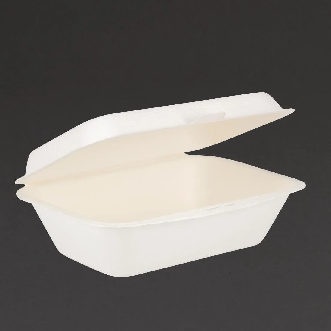 Barquetas con bisagras de bagazo compostables - 500 ml - Lote de 250