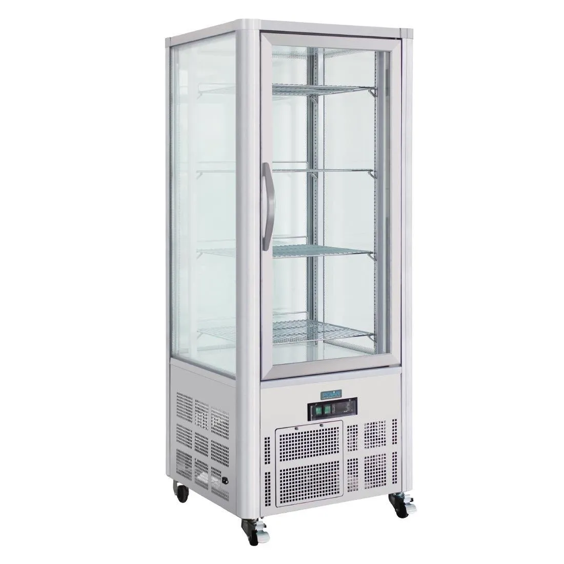 Vitrina de repostería de acero inoxidable con 1 puerta de cristal Serie G - 400L