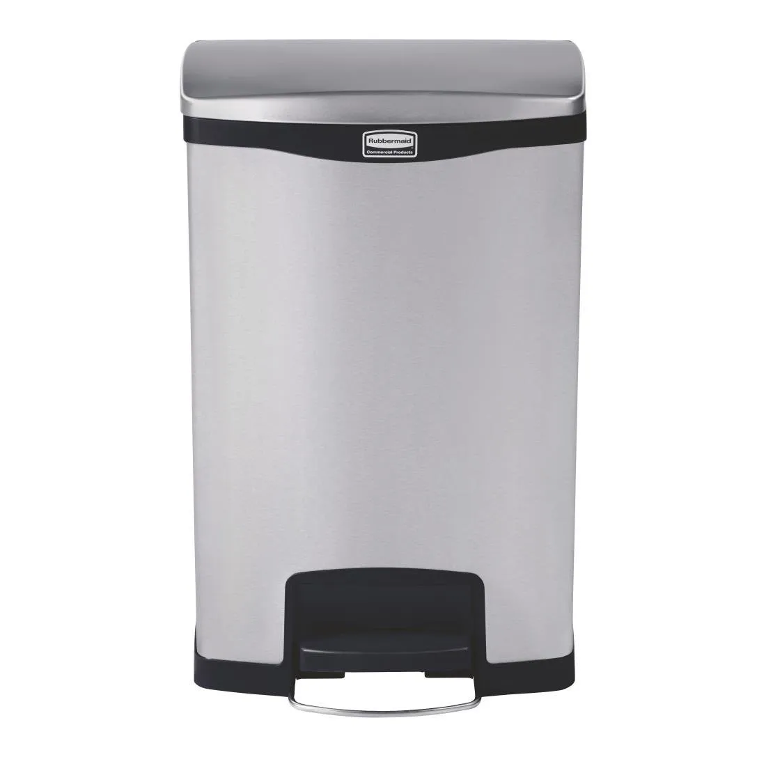 Cubo de basura con pedal frontal de acero inoxidable Slim Jim - 50L