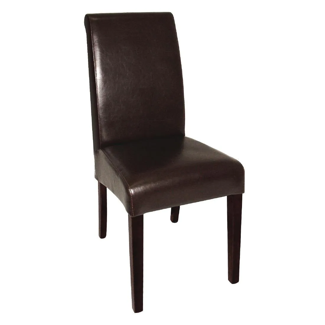 Sillas de cuero sintético con respaldo curvado en negro