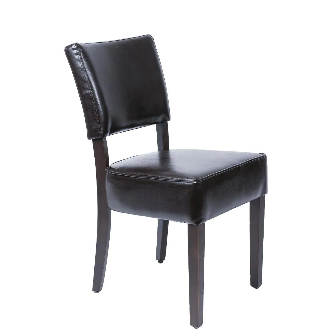 Sillas cómodas de cuero sintético marrón oscuro