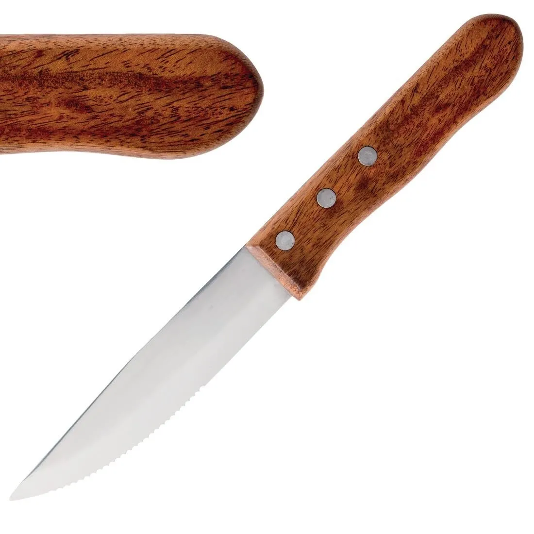 Cuchillos de carne Jumbo con mango de madera de rosa - Juego de 12