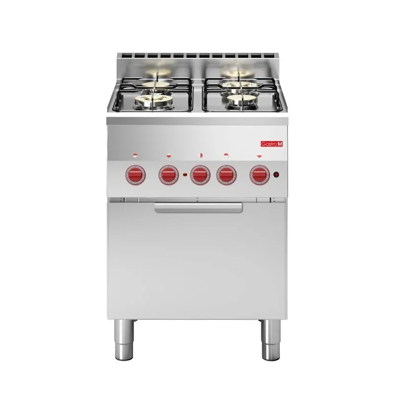 Cocina 4 Fuegos a Gas sobre Horno Eléctrico de Convección GN 2/3 600