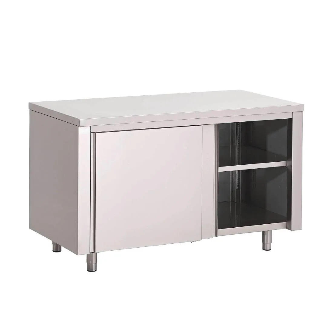 Mueble de acero inoxidable con puertas correderas - L 2000 x P 700mm