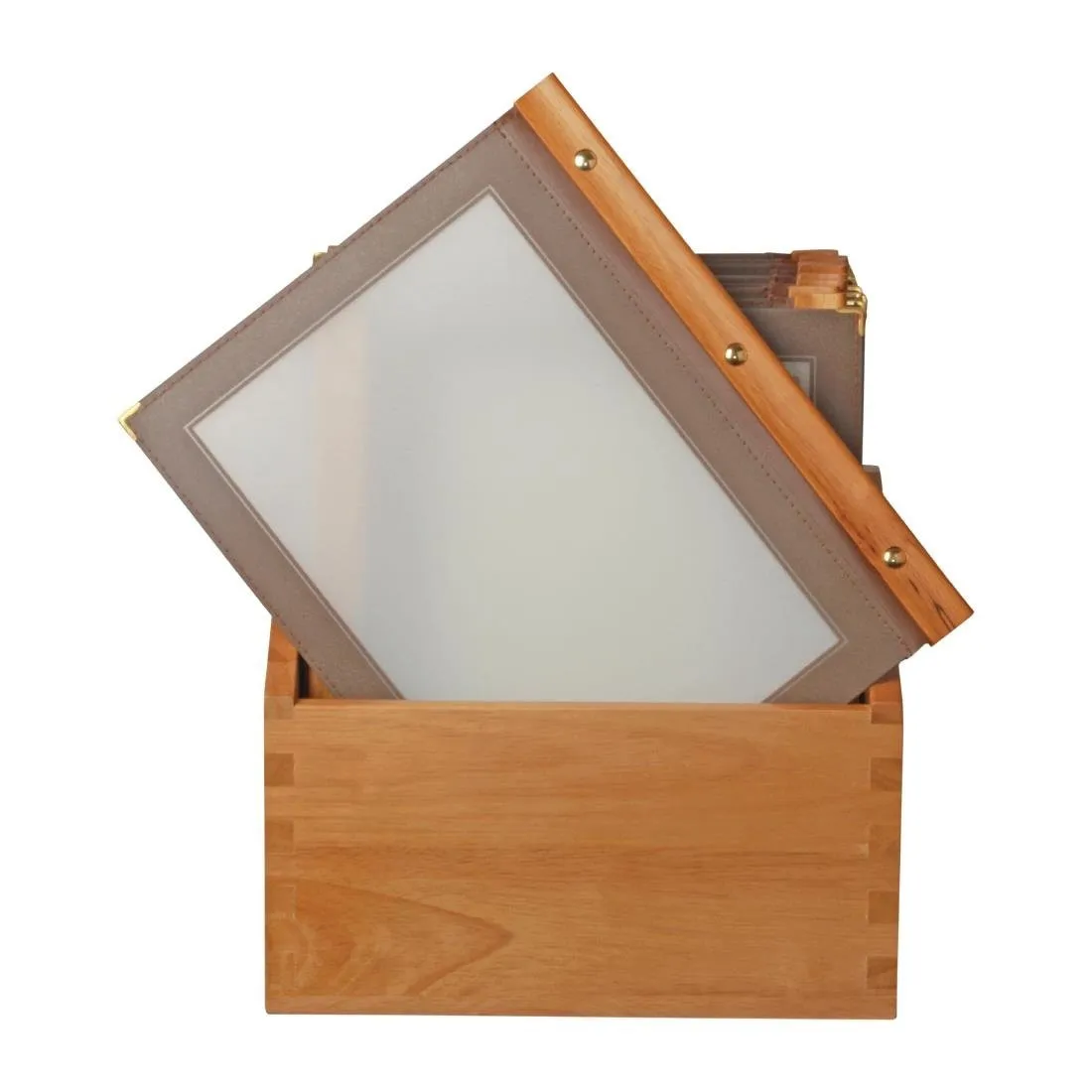 Protectores de menú marco de madera A4 marrón - Lote de 20
