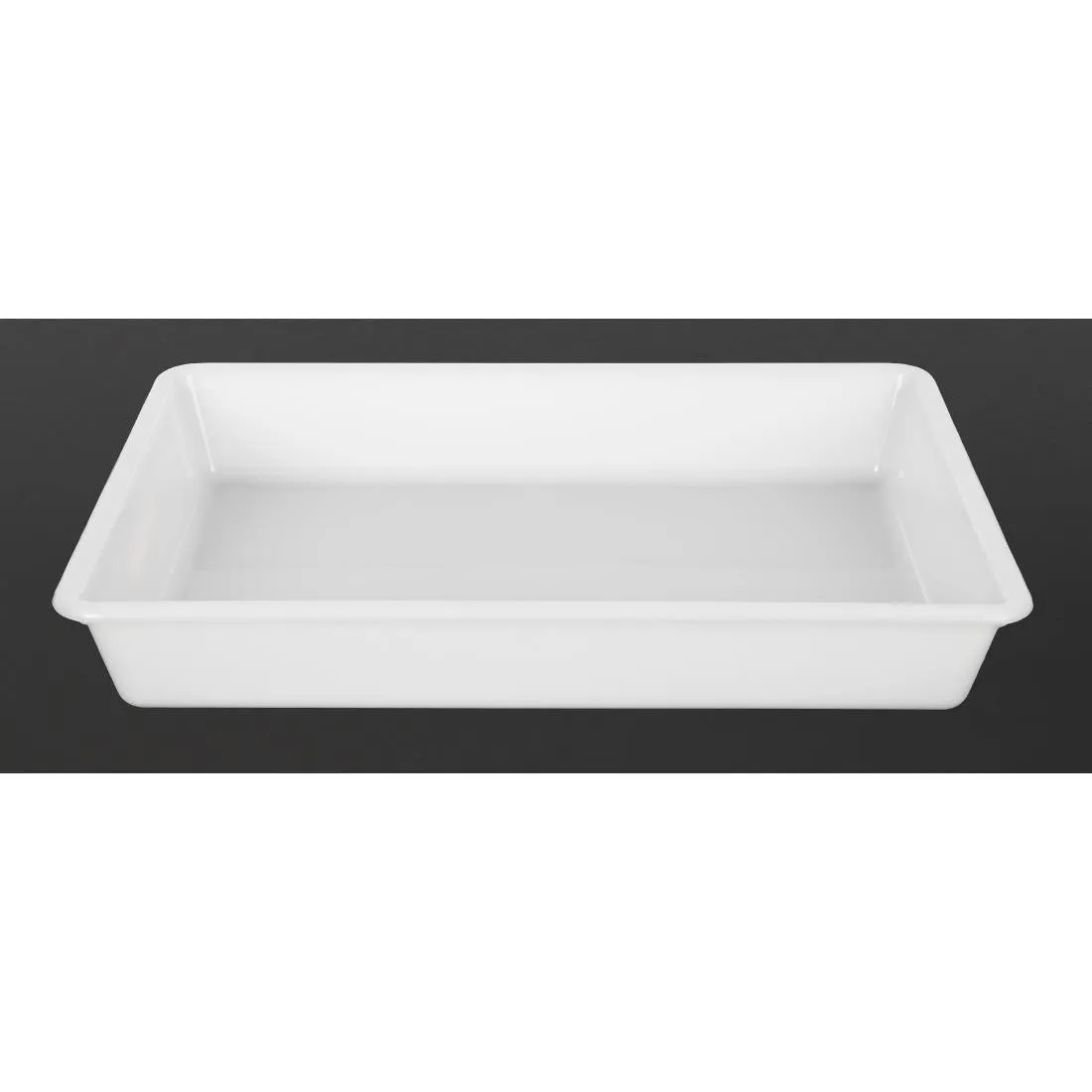 Bandeja de alimentos poco profunda transparente de 540 mm.