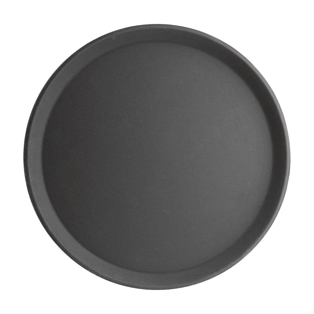 Plato Antideslizante de Fibra de Vidrio Redondo Negro 406mm