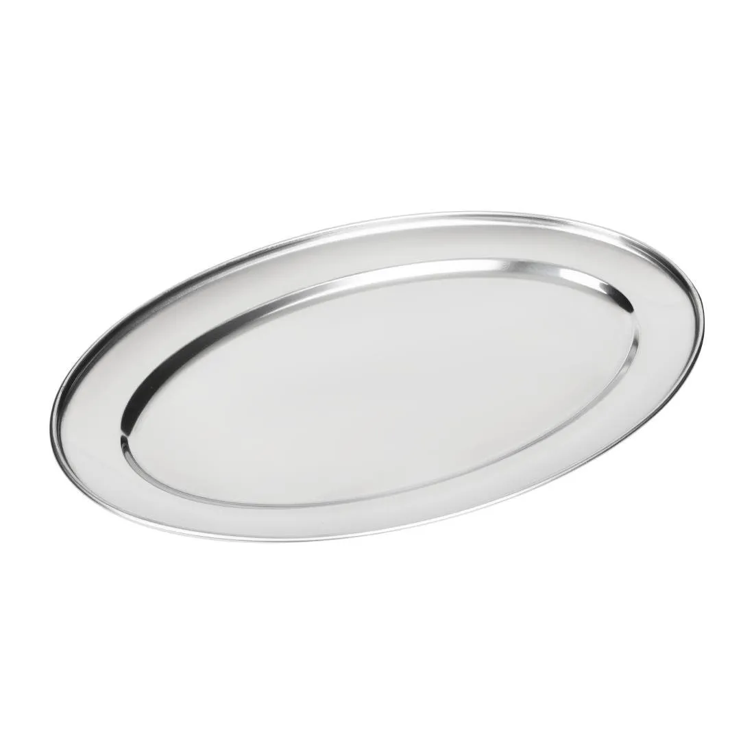 Plato de servicio ovalado de acero inoxidable - 660mm