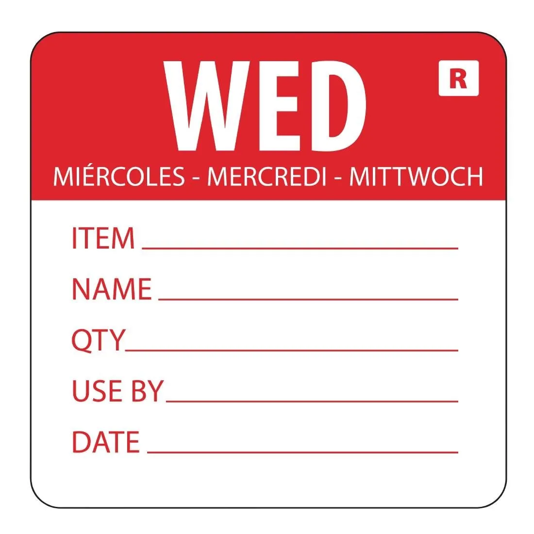 Etiqueta removible "Miércoles"