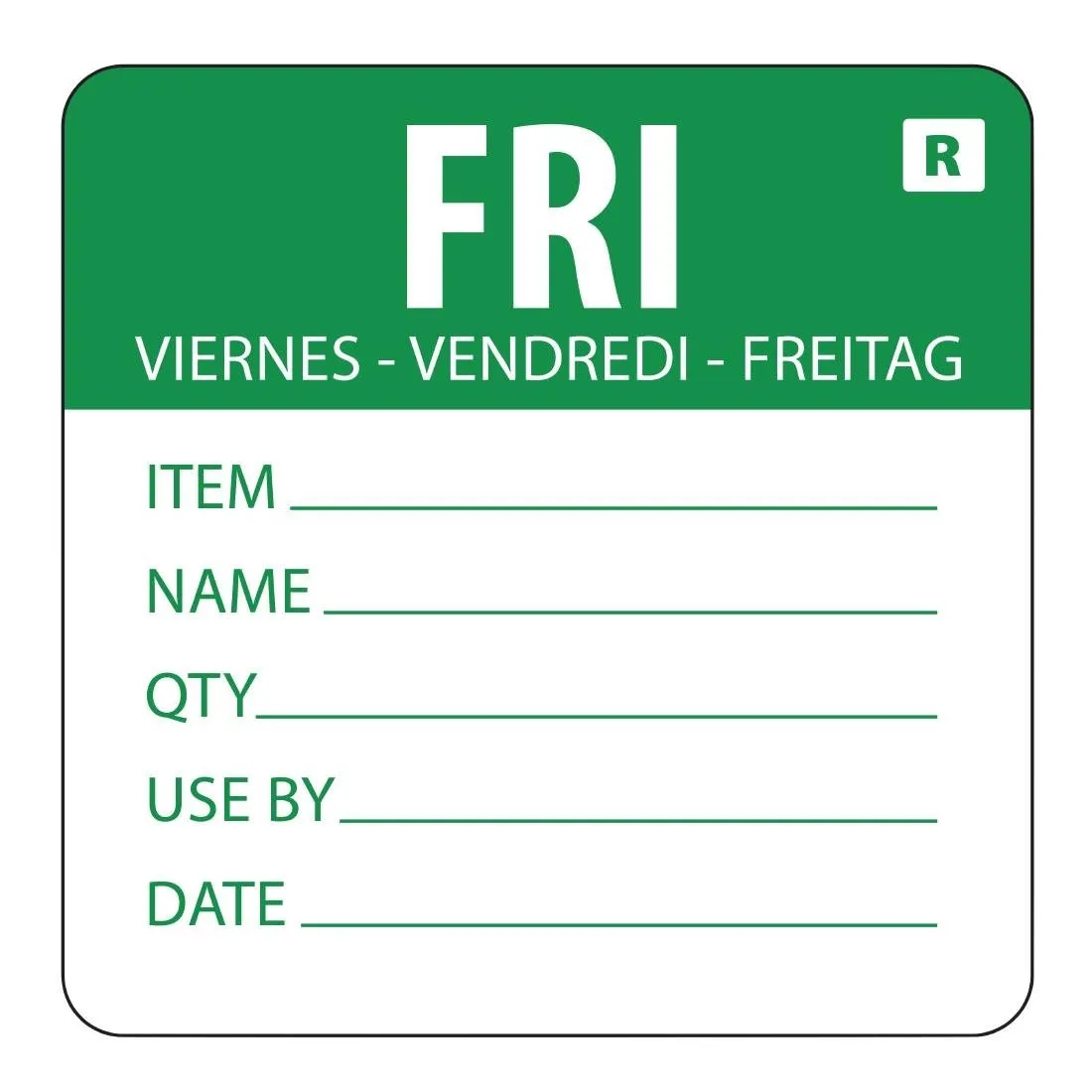 Etiqueta removible "Viernes"