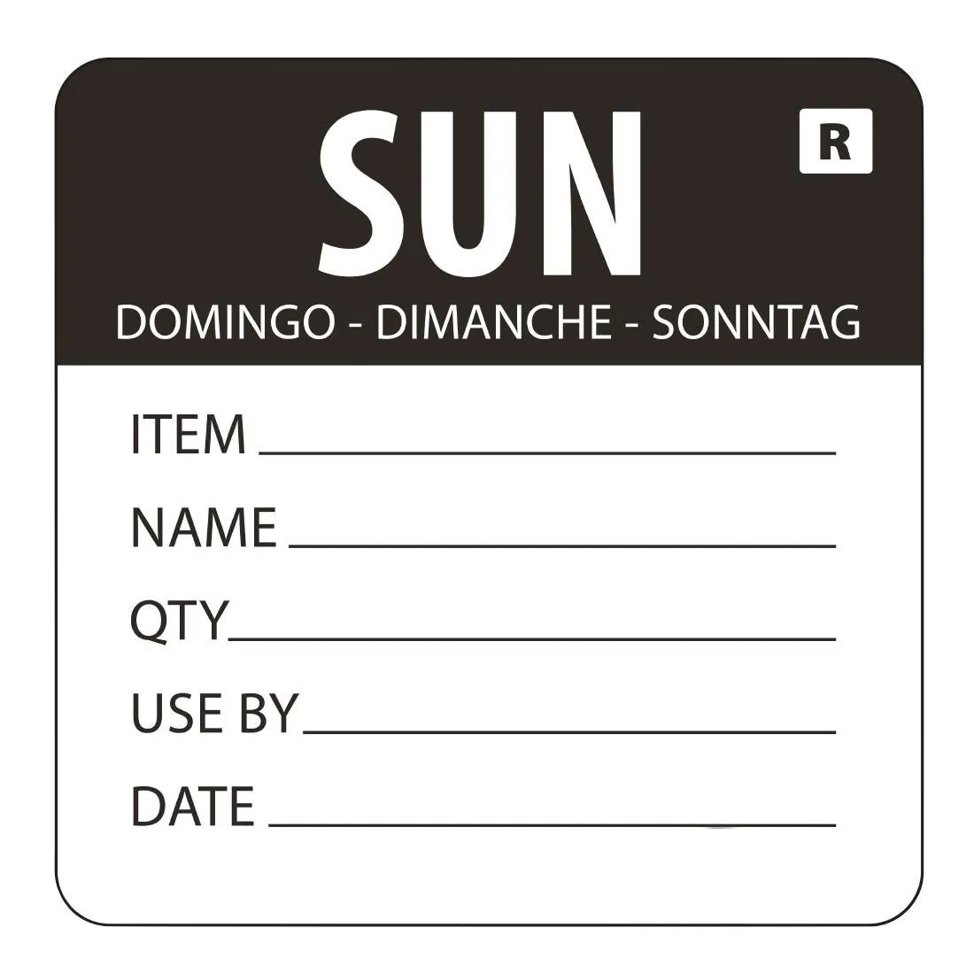 Etiqueta removible "Domingo"