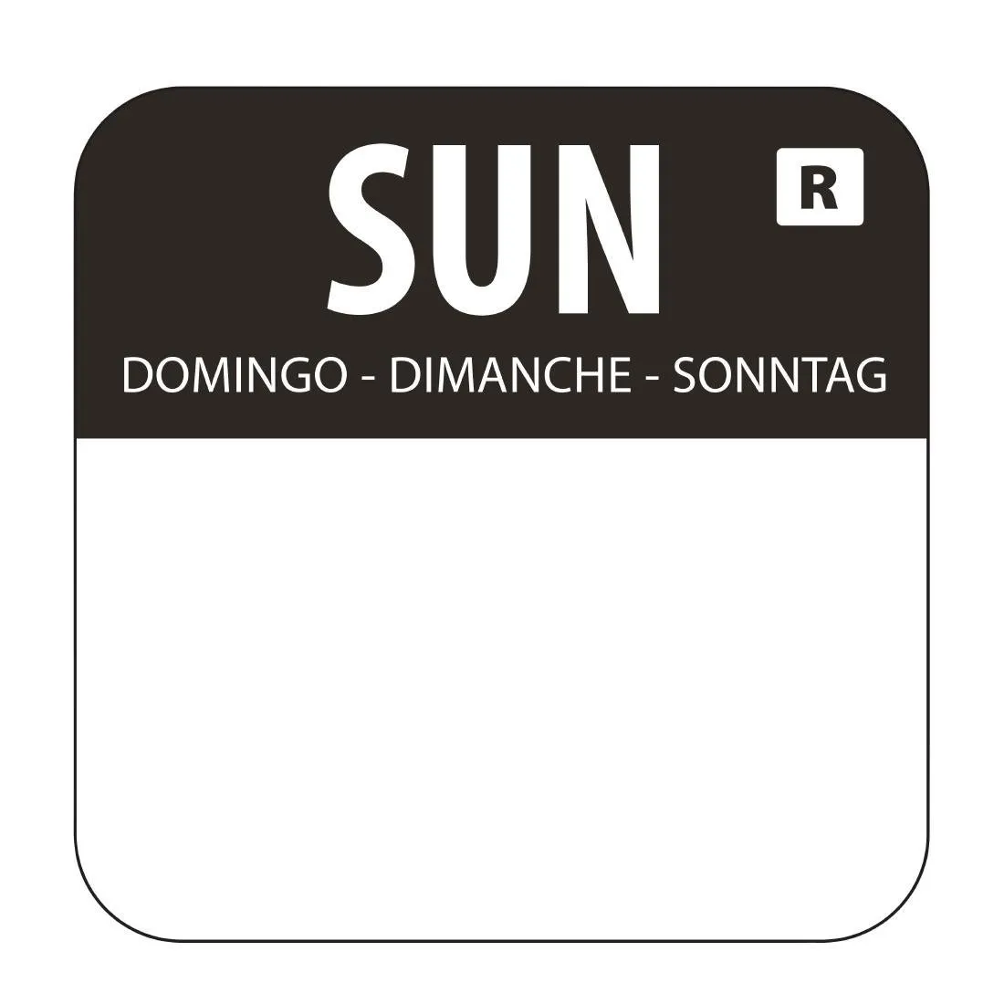 Etiquetas de alimentos negras "Domingo" - Lote de 1000
