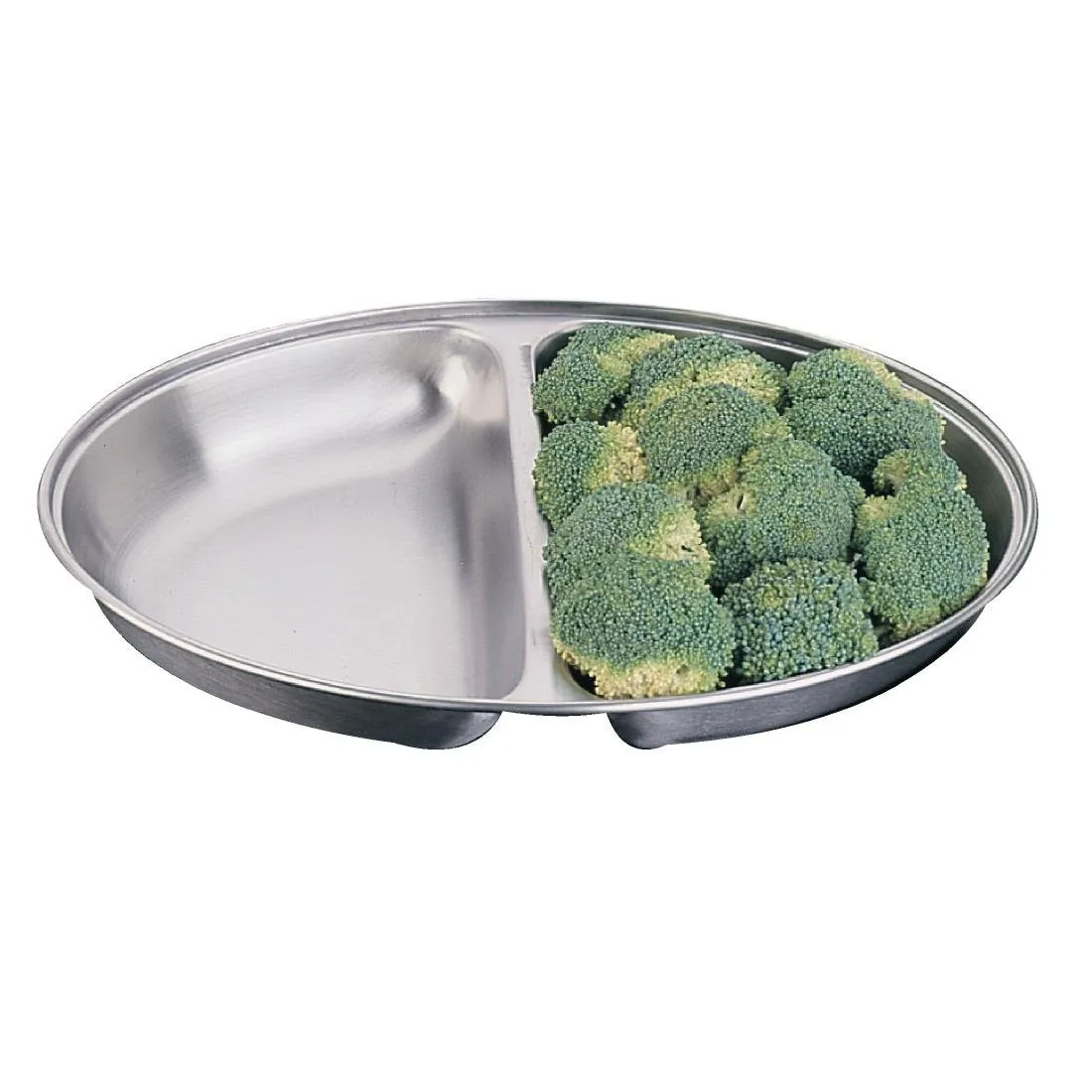 Plato de verduras ovalado con 2 compartimentos 210x300mm