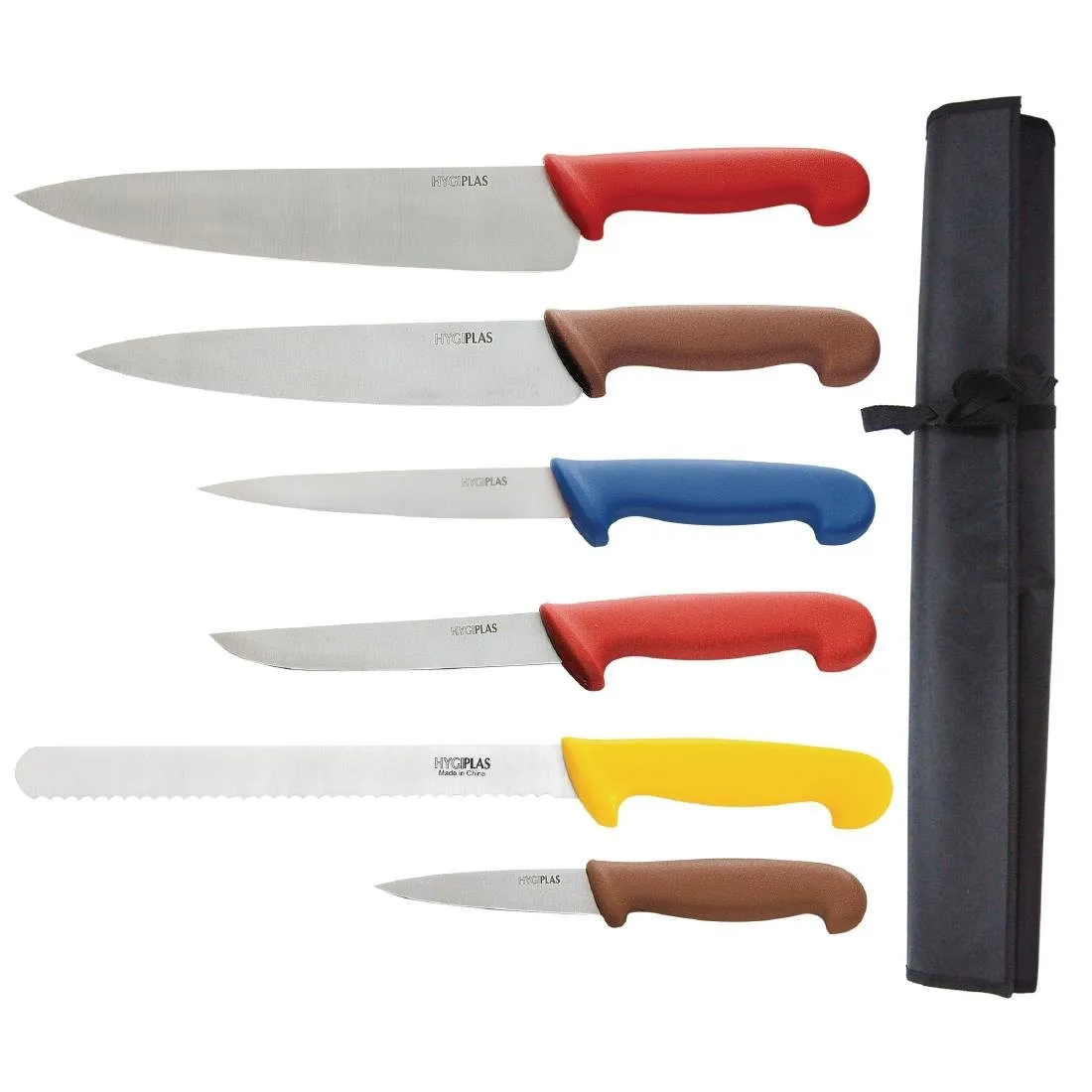 Estuche con juego de 6 cuchillos de colores