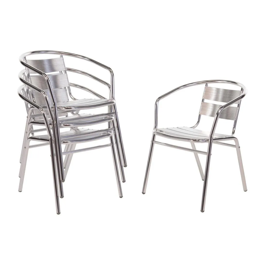Sillas apilables de aluminio - Lote de 4