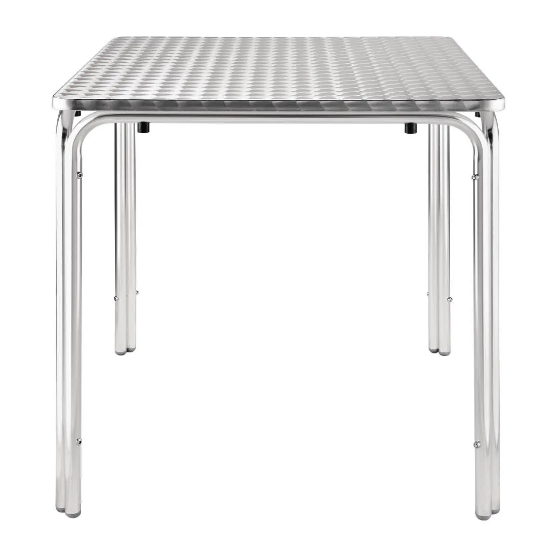 Mesa cuadrada apilable de 70 x 70 cm.