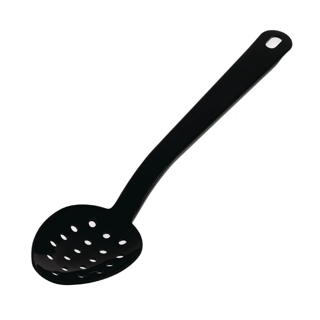 Cuchara de servicio perforada negra de 270 mm