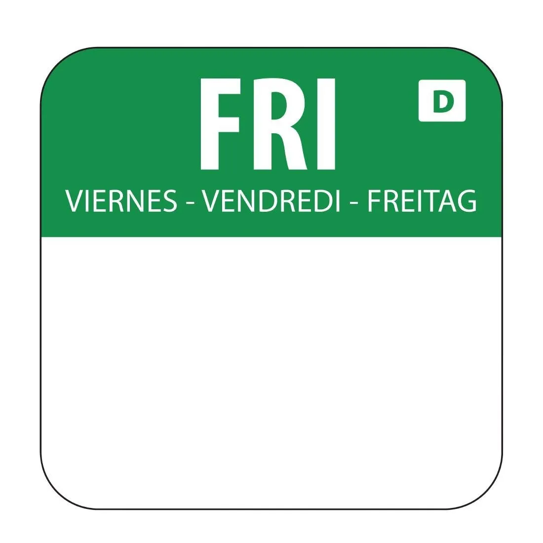 Etiquetas Solubles para Alimentos "Viernes" - Caja de 1000