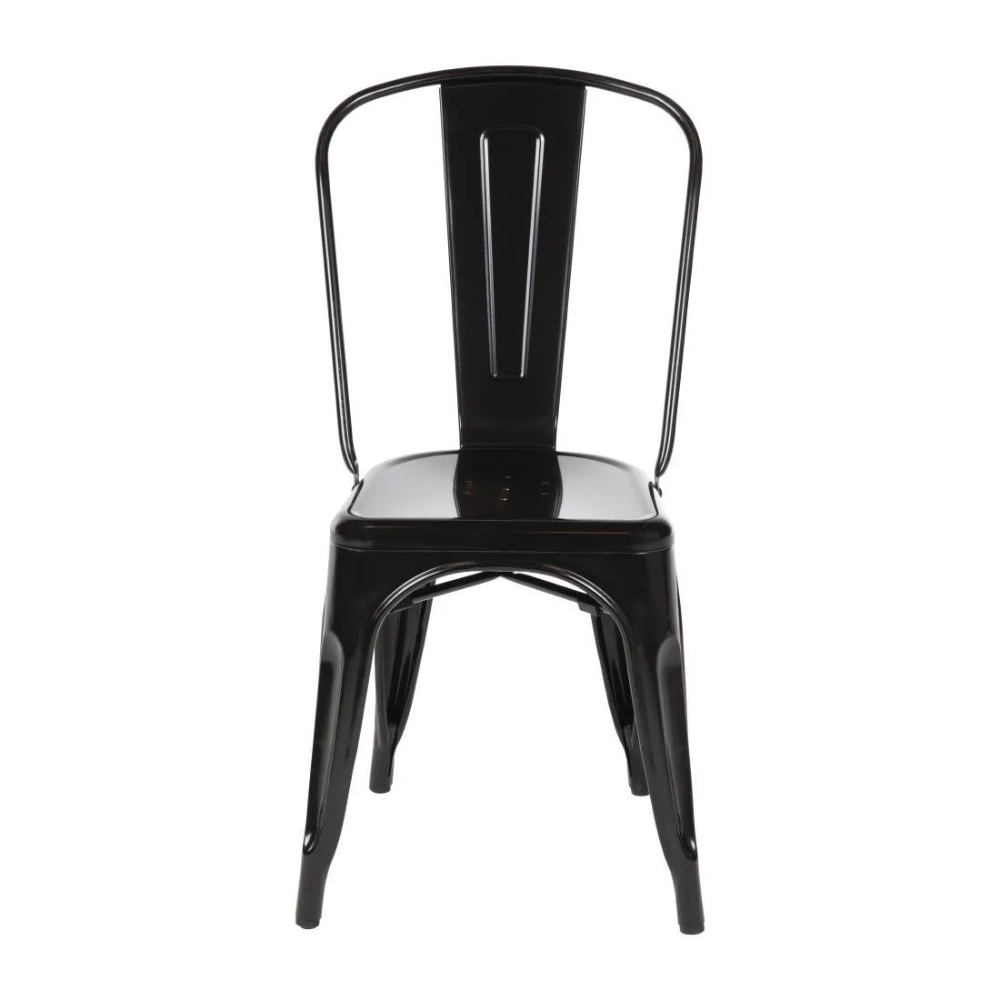 Sillas Bistro de Acero - Negro - Lote de 4