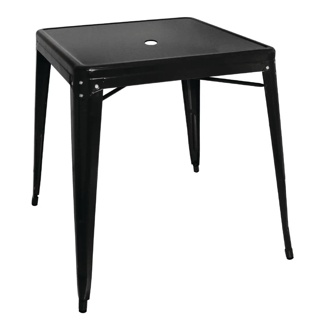 Mesa Bistro Cuadrada de Acero Negra – L 668 x P 668 mm