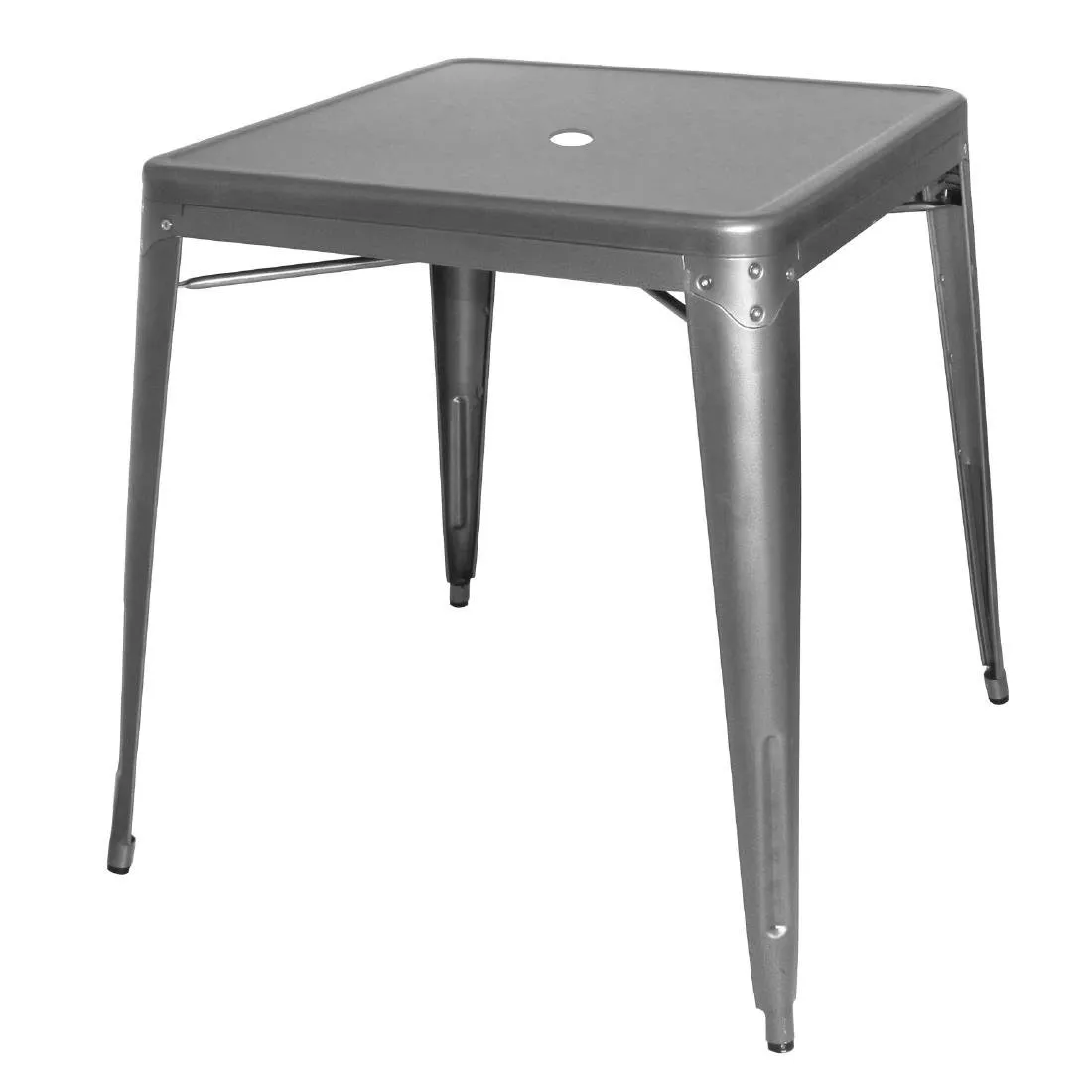 Mesa Cuadrada en Acero Gris Metalizado – 668 x 668 mm