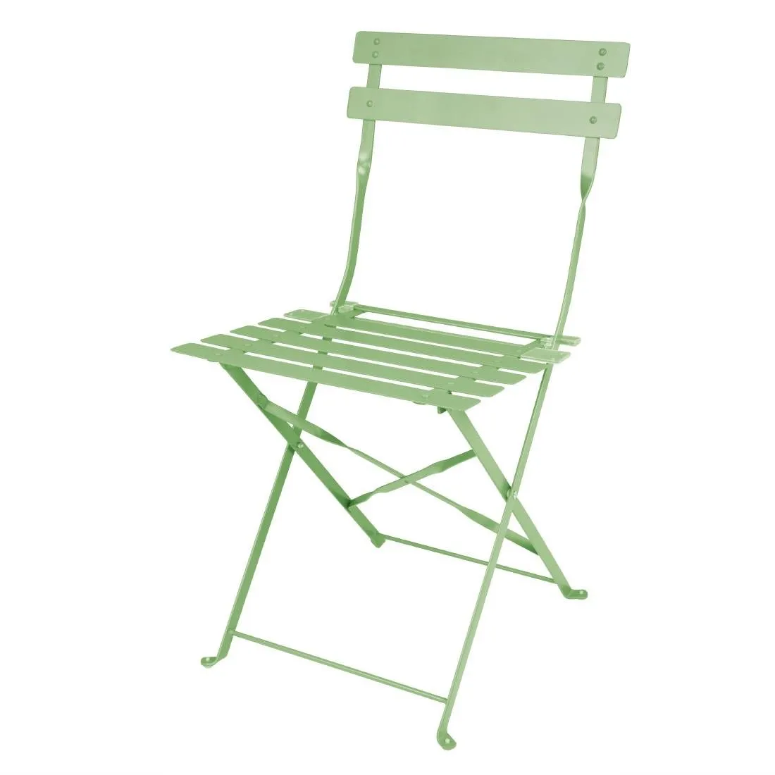 Sillas Plegables Acero Verde Claro - Lote de 2